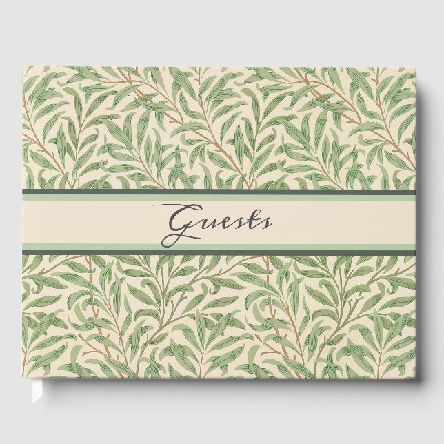 William Morris Willow Bough Garden Flower Classic Guest Book (Front)