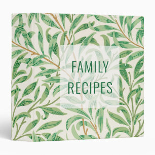 William Morris. Willow Bough. Greenery cookbook Binder