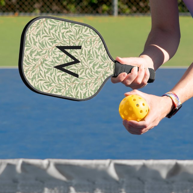 William Morris Willow Bough Pattern Monogrammed Pickleball Paddle (Insitu)