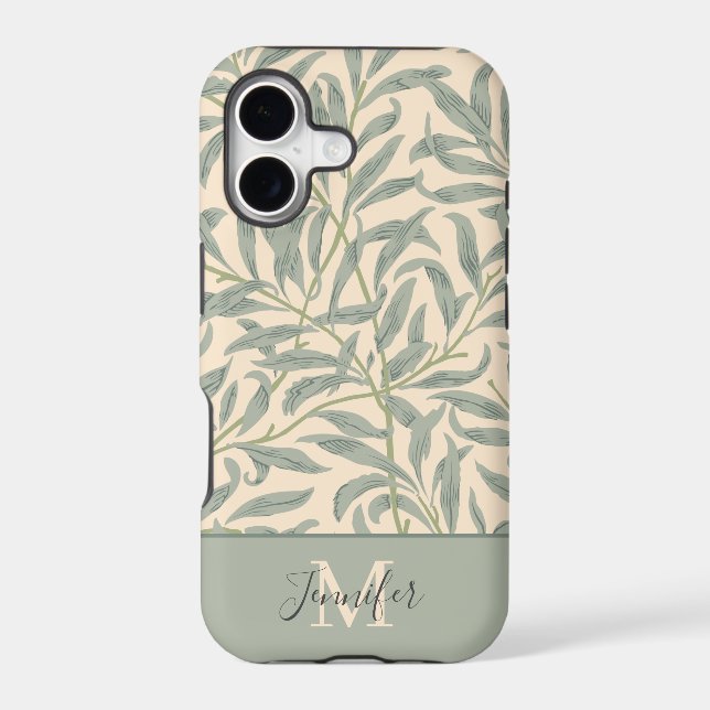 William Morris Willow Bough Pattern with Monogram (Back)
