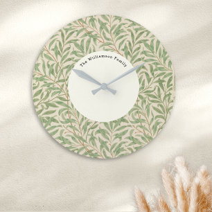 William Morris Willow Bough Vintage Pattern Wall Large Clock