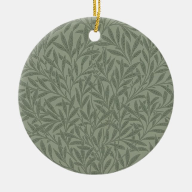 William Morris Willow Flower Classic Ceramic Ornament (Front)