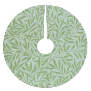 William Morris Willow Flower Classic Green Brushed Polyester Tree Skirt
