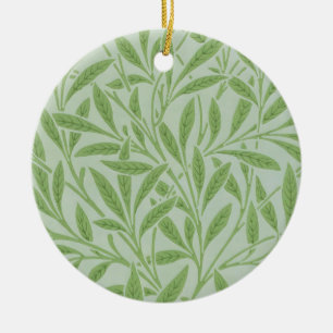 William Morris Willow Flower Classic Green Ceramic Ornament