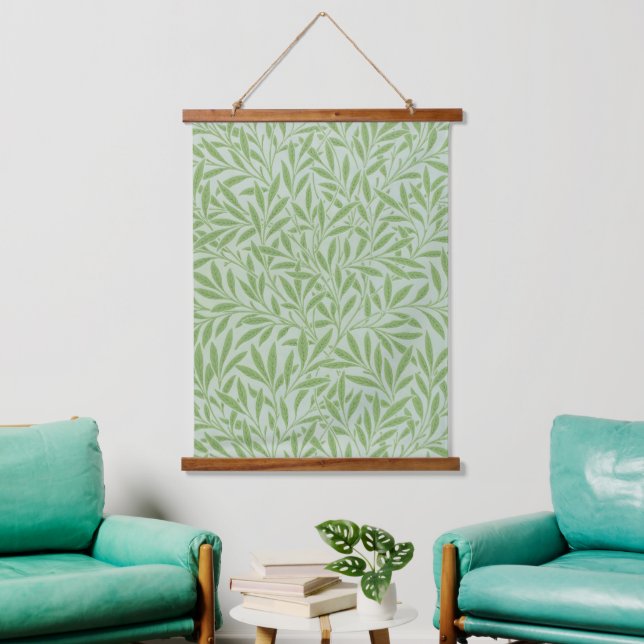 William Morris Willow Flower Classic Green Hanging Tapestry (Living Room)