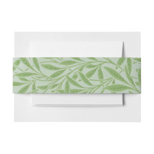 William Morris Willow Flower Classic Green Invitation Belly Band