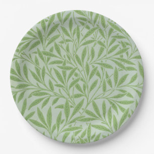 William Morris Willow Flower Classic Green Paper Plate