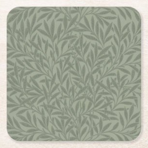 William Morris Willow Flower Classic Square Paper Coaster