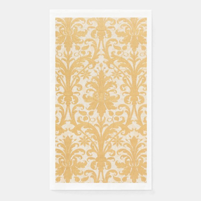 William Morris Willow & Gold Damask Luxury Napkin (Front)