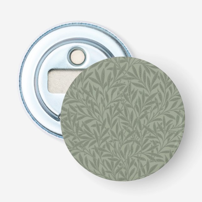 William Morris Willow Pattern Antique Sage Green Bottle Opener (Front)