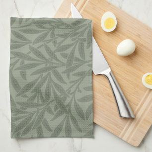 William Morris Willow Pattern Antique Sage Green Kitchen Towel