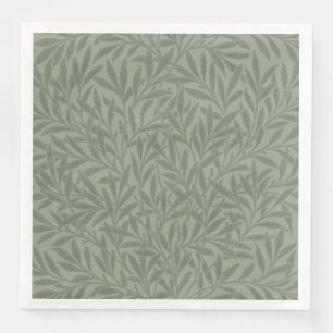 William Morris Willow Pattern Antique Sage Green Napkin