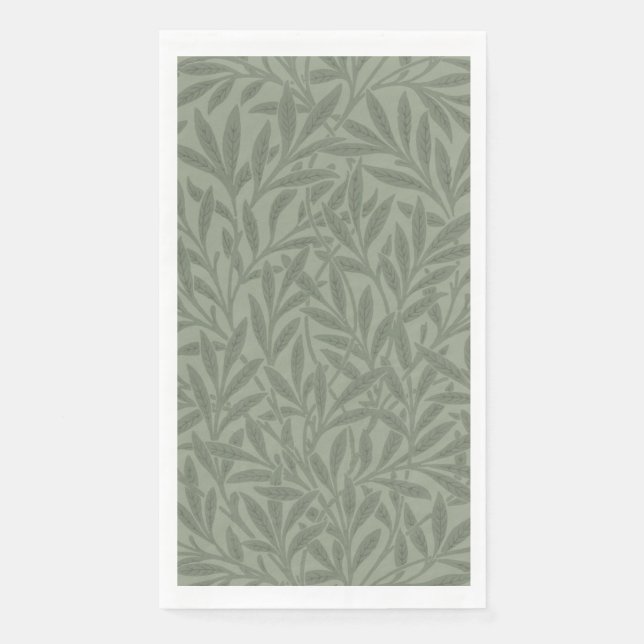William Morris Willow Pattern Antique Sage Green Napkin (Front)