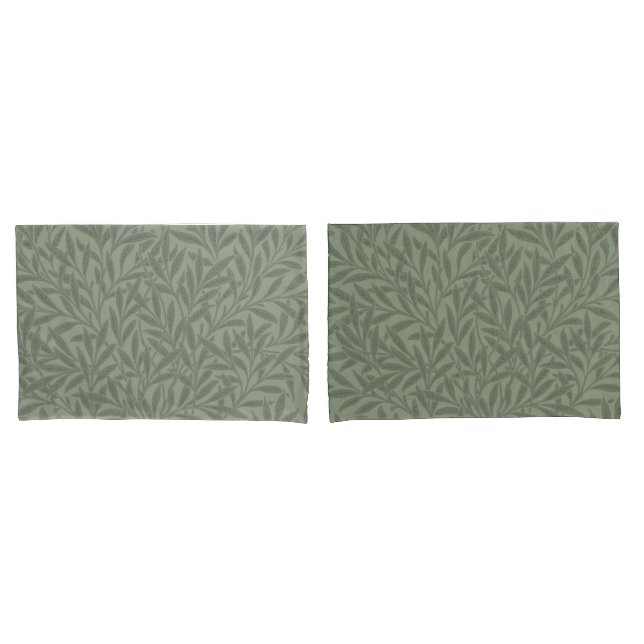 William Morris Willow Pattern Antique Sage Green Pillowcase (Front-Set)