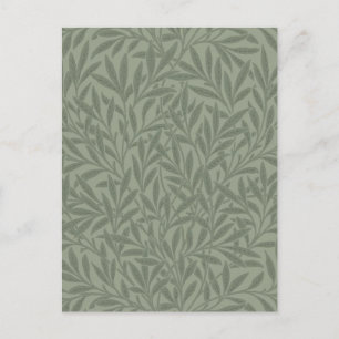 William Morris Willow Pattern Antique Sage Green Postcard