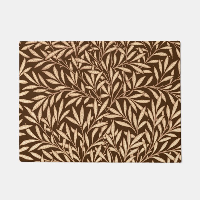 William Morris Willow Pattern, Brown and Beige Doormat (Front)