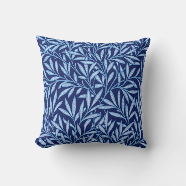 William Morris Willow Pattern, Cobalt Blue Throw Pillow (Front)
