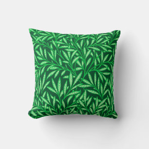 William Morris Willow Pattern, Emerald Green Throw Pillow