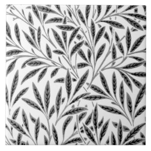 William Morris Willow Pattern, Grey / Grey & White Tile