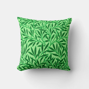 William Morris Willow Pattern, Light Jade Green Throw Pillow
