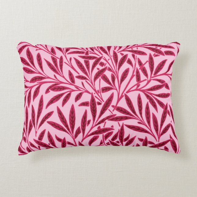 William Morris Willow Pattern, Mandarin Orange Accent Pillow (Front)
