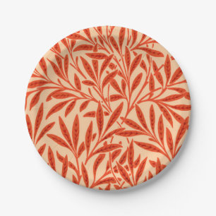 William Morris Willow Pattern, Mandarin Orange Paper Plate