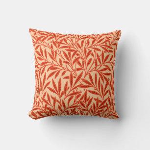 William Morris Willow Pattern, Mandarin Orange Throw Pillow