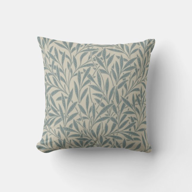 William Morris Willow Slate Throw Pillow (Front)