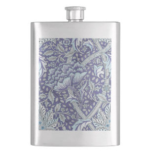 William Morris Windrush blue floral flowers Hip Flask