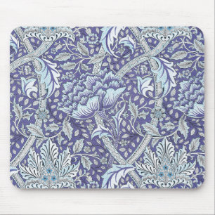 william morris windrush blue floral flowers mouse pad