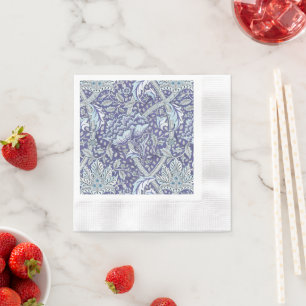 William Morris Windrush blue floral flowers Napkin