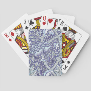 William Morris Windrush blue floral flowers Playing Cards