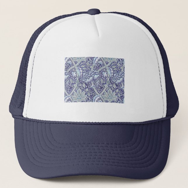 William Morris Windrush blue floral flowers Trucker Hat (Front)