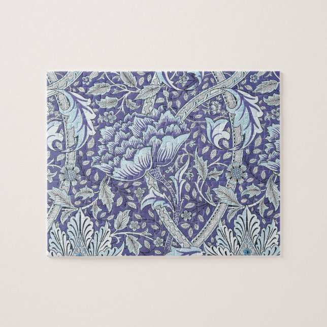 William Morris Windrush Blue Pattern Floral Jigsaw Puzzle (Horizontal)