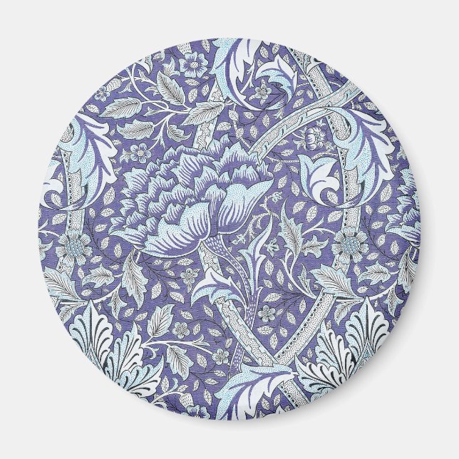 William Morris Windrush Blue Pattern Floral Magnet (Front)
