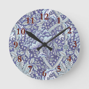 William Morris Windrush Blue Pattern Floral Round Clock
