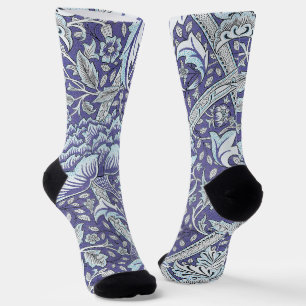 William Morris Windrush Blue Pattern Floral Socks