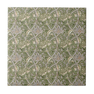 William * Morris Windrush Botantical Taupe Green Tile