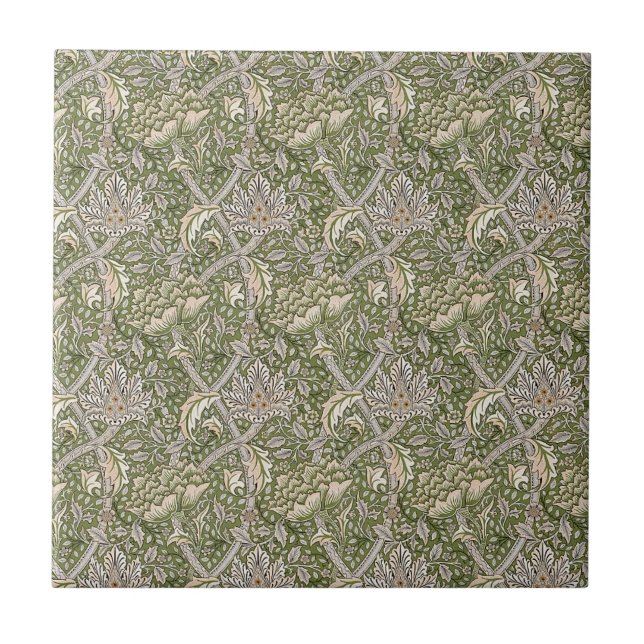 William * Morris Windrush Botantical Taupe Green | Tile (Front)