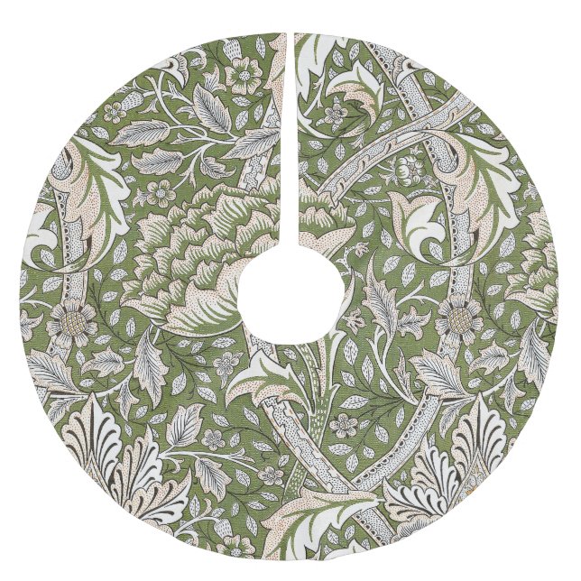 William Morris Windrush floral flowers classic Brushed Polyester Tree Skirt (Front)
