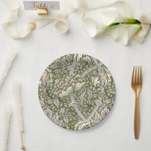 william morris windrush floral flowers classic paper plate