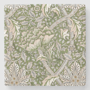 william morris windrush floral flowers classic stone coaster