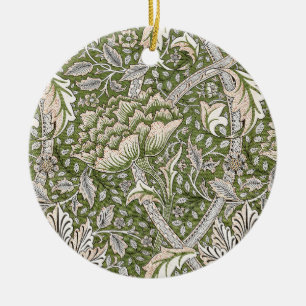 : William Morris Windrush Green Pattern: Vintage Ceramic Ornament