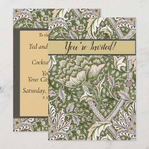 : William Morris Windrush Green Pattern: Vintage Invitation
