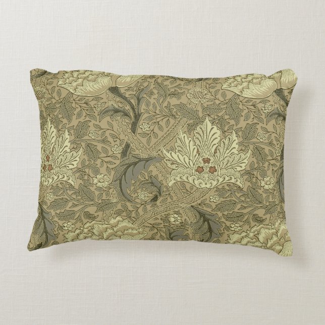 William Morris Windrush Wallpaper Pattern Accent Pillow (Back)