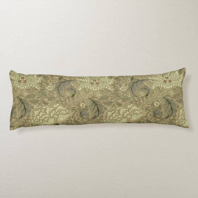 William Morris Windrush Wallpaper Pattern Body Pillow (Back)