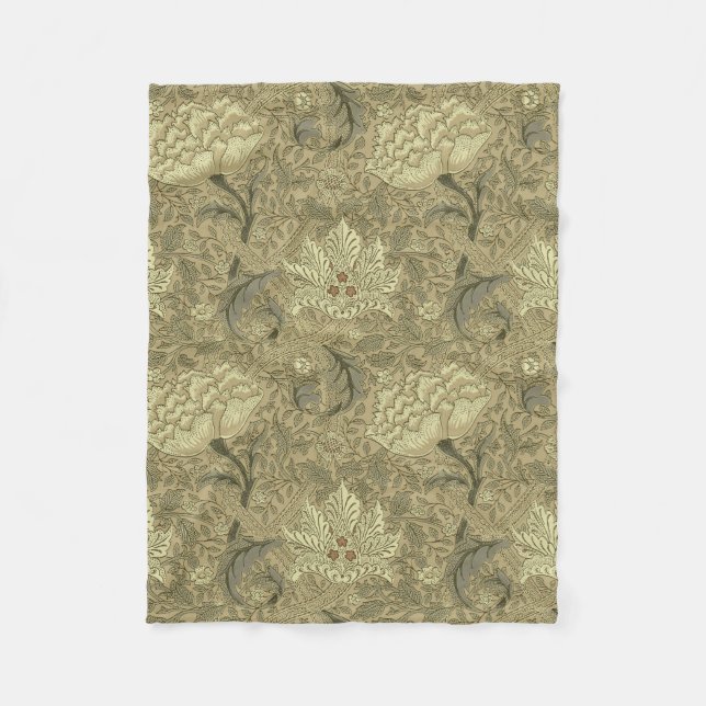 William Morris Windrush Wallpaper Pattern Fleece Blanket (Front)