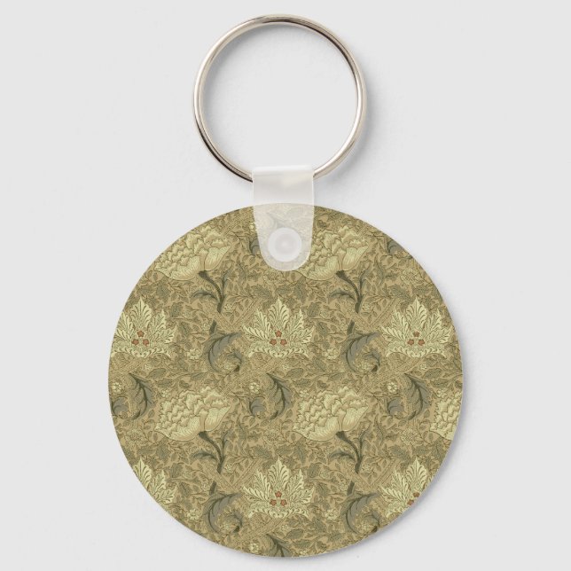 William Morris Windrush Wallpaper Pattern Keychain (Front)