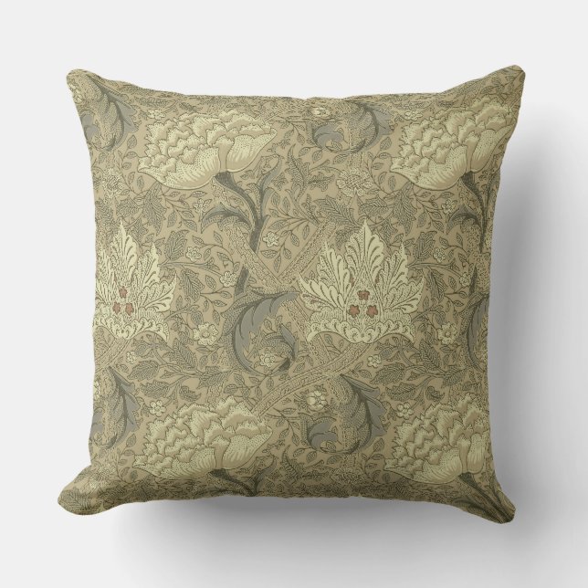 William Morris Windrush Wallpaper Pattern Outdoor Pillow (Front)