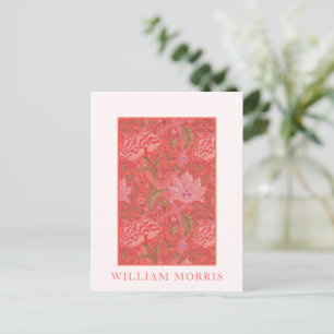William Morris, Winrush: Red, Orange & Pink Floral Postcard
